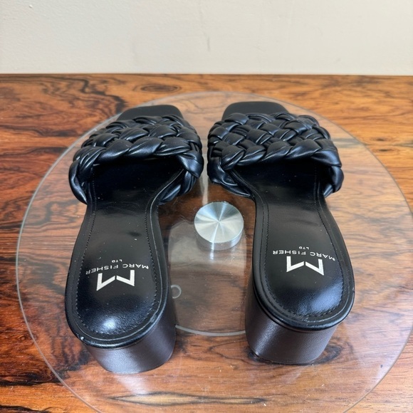 Marc Fisher Nahea Block Heel Sandals in black - Picture 11 of 16